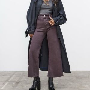 Zara Marine Wide Leg High Rise Pant